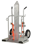 Welding Torch Cylinder Cart - Galvanized Deluxe w/ Pneumatic Wheels