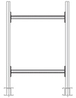 Medium Duty Cantilever Braces - Set of 2, for 6' to 10' Uprights, 23"L