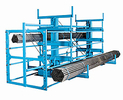 Single Sided Crank-Out Cantilever Rack - 12' Long w/ 12"H x 20"D Arms, 4 Levels, 13,200 lbs. Cap. Per Level