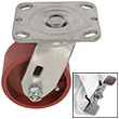 D Series Swivel Caster with Brake - 4" x 2" Ductile Steel Wheel - 1,500 lb. Cap.