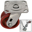 D Series Swivel Caster with Brake - 4" x 2" V-Groove Iron Wheel - 800 lb. Cap.