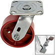 D Series Swivel Caster with Brake - 5" x 2" Ductile Steel Wheel - 2,000 lb. Cap.