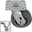 D Series Swivel Caster with Brake - 5" x 2" Performance TPR Wheel - 375 lb. Cap.
