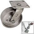D Series Swivel Caster with Brake - 6" x 2" Cast Iron Wheel - 1,200 lb. Cap.