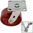 D Series Swivel Caster with Brake - 6" x 2" Ductile Steel Wheel - 2,000 lb. Cap.