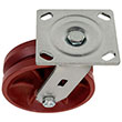D Series Swivel Caster - 6" x 2" V-Groove Iron Wheel - 1,000 lb. Cap.