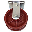 F Series Rigid Caster - 6" x 2" V-Groove Iron Wheel - 1,000 lb. Cap.