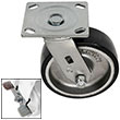 D Series Swivel Caster with Brake - 6" x 2" Urethane on Iron Wheel - 1,200 lb. Cap.