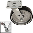 D Series Swivel Caster with Brake - 8" x 2" Urethane on Iron Wheel - 1,200 lb. Cap.