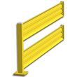 9ft. W x 42 in. H Steel Guard Rail - Double High Adder