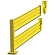 Lift-Out Steel Guard Rail - Double High Adder at 108 inch Post centers