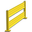 10ft. W x 42 in. H Steel Guard Rail - Double High Starter