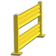 8ft. W x 42 in. H Steel Guard Rail - Double High Starter