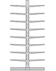 Medium-Heavy Duty Cantilever Rack Adder - Double-Sided, 12'H, 83" Base, 48" Inclined Arms, 71"W Braces