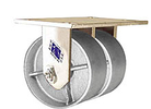 65 Series Rigid Dual Caster - 6" x 1-1/2" Cast Iron Wheels - 1,200 lb. Cap.