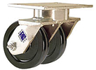 65 Series Swivel Dual Caster - 4" x 1-1/2" Phenolic Wheels - 1,200 lb. Cap.