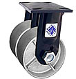 75 Series Rigid Dual Caster - 8" x 2" Cast Iron Wheels - 2,800 lb. Cap.