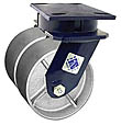 75 Series Swivel Dual Caster - 8" x 2" Cast Iron Wheels - 2,800 lb. Cap.