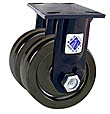 75 Series Rigid Dual Caster - 5" x 2" Phenolic Wheels - 2,000 lb. Cap.