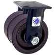 75 Series Rigid Dual Caster - 8" x 2" Urethane on Iron Wheels - 3,000 lb. Cap.