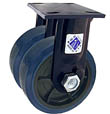 75 Series Rigid Dual Caster - 8" x 2" Urethane on Plastic Wheels - 2,000 lb. Cap.