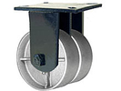 76 Series Rigid Dual Caster - 10" x 2-1/2" Cast Iron Wheels - Tapered Bearings - 5,000 lb. Cap.
