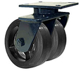 76 Series Swivel Dual Caster - 6" x 2-1/2" Rubber on Iron Wheels - Tapered Bearings - 2,160 lb. Cap.