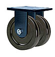 85 Series Rigid Dual Caster - 10" x 3" Phenolic Wheels - 5,800 lb. Cap.