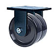 85 Series Rigid Dual Caster - 10" x 3" Solid Urethane Wheels - 6,000 lb. Cap.