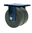 85 Series Rigid Dual Caster - 6" x 3" Nylon Wheels - 10,000 lb. Cap.