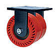 85 Series Rigid Dual Caster - 8" x 3" Omega Wheels - Tapered Bearings - 3,200 lb. Cap.
