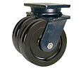 95 Series Swivel Dual Caster - 6" x 3" Phenolic Wheels - 4,000 lb. Cap.