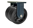95 Series Rigid Dual Caster - 10" x 3" Rubber on Iron Wheels - 2,000 lb. Cap.