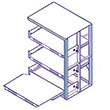 36 x 36 x 62 EZ-Glide Full Extension Roll-Out Shelving - 3 Shelves - Adder