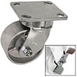 F Series Swivel Caster with Brake - 4" x 2" Cast Iron Wheel - 800 lb. Cap.