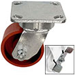 F Series Swivel Caster with Brake - 4" x 2" Ductile Steel Wheel - 1,500 lb. Cap.