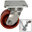 F Series Swivel Caster with Brake - 4" x 2" V-Groove Iron Wheel - 800 lb. Cap.
