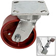 F Series Swivel Caster with Brake - 5" x 2" Ductile Steel Wheel - 2,000 lb. Cap.