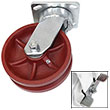 F Series Swivel Caster with Brake - 6" x 2" V-Groove Iron Wheel - 1,000 lb. Cap.