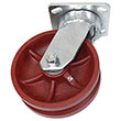 F Series Swivel Caster - 6" x 2" V-Groove Iron Wheel - 1,000 lb. Cap.
