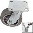 F Series Swivel Caster with Brake - 6" x 2" Performance TPR Wheel - 525 lb. Cap.