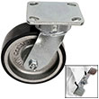F Series Swivel Caster with Brake - 6" x 2" Urethane on Iron Wheel - 1,530 lb. Cap.