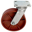 F Series Swivel Caster - 8" x 2" Ductile Steel Wheel - 2,000 lb. Cap.