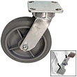 F Series Swivel Caster with Brake - 8" x 2" Performance TPR Wheel - 600 lb. Cap.