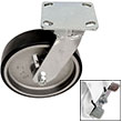 F Series Swivel Caster with Brake - 8" x 2" Urethane on Iron Wheel - 1,500 lb. Cap.