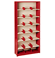 Small Parts Bin Shelving - 38"W x 12"D x 84"H, 6 Adjustable Shelves, 21 Bins