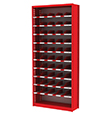 Small Parts Bin Shelving - 38"W x 12"D x 84"H, 10 Adjustable Shelves, 51 Bins