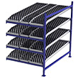 Carton Flow Rack Adder - 4'W x 6'D x 6'H - 4 Levels of Knuckled Wheel Bed