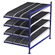 Carton Flow Rack Adder - 4'W x 7'D x 6'H - 4 Levels of Knuckled Wheel Bed