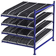 Carton Flow Rack Adder - 5'W x 6'D x 6'H - 4 Levels of Knuckled Wheel Bed